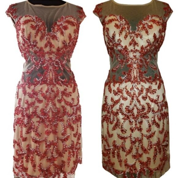 Luxury Designer Beaded Sexy Runway Cocktail Party Evening Prom Embroidery Dress - Picture 13 of 16